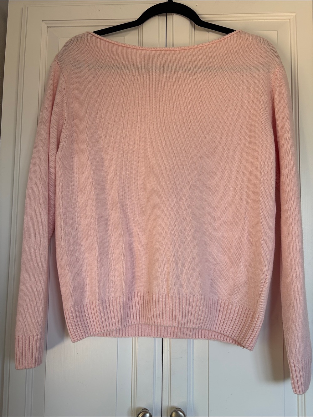 Subdued Light Blush Pink Roll-Neck Knit Sweater - One Size